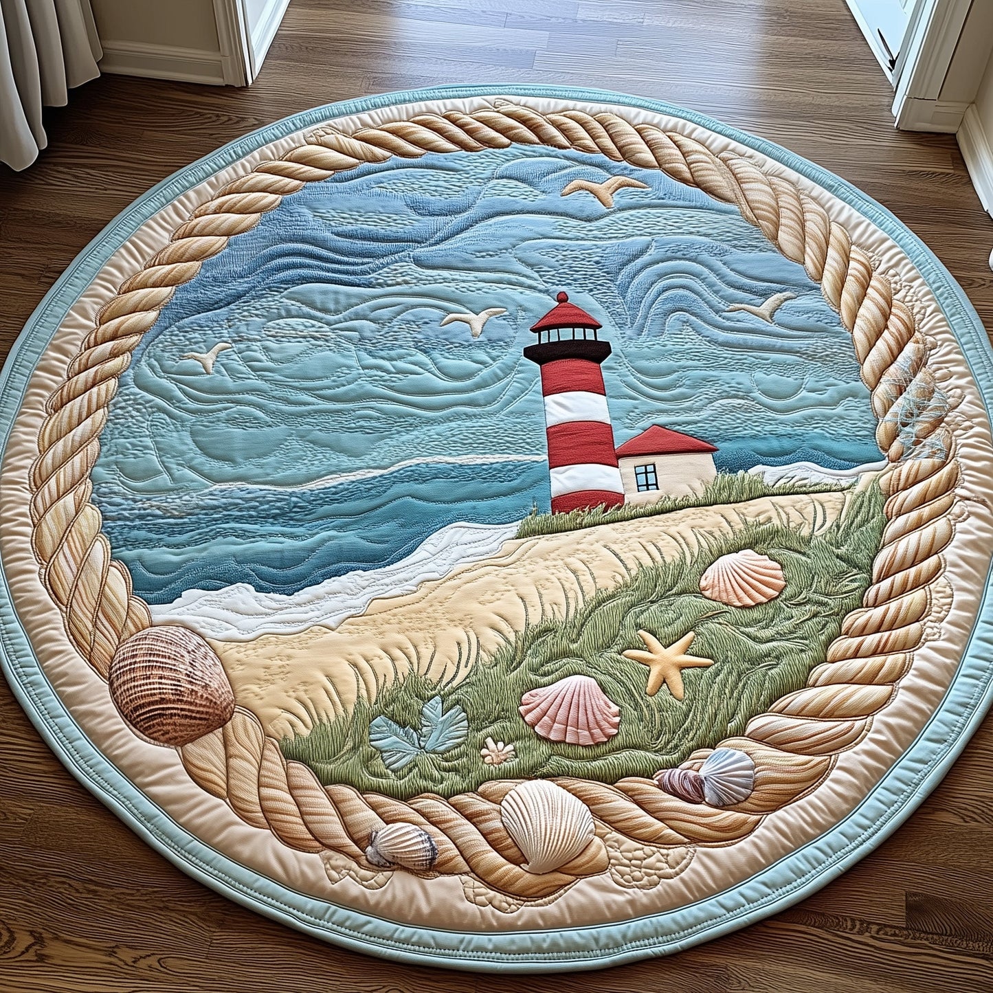 Beacon by the Sea Quilted Round Mat GFTOHD3268