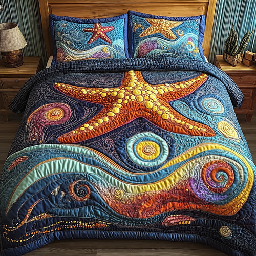 Starfish Serenade 3-Piece Quilted Bedding Set GFTOHD3374