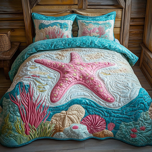 Ocean Jewel Star 3-Piece Quilted Bedding Set GFTOHD3380