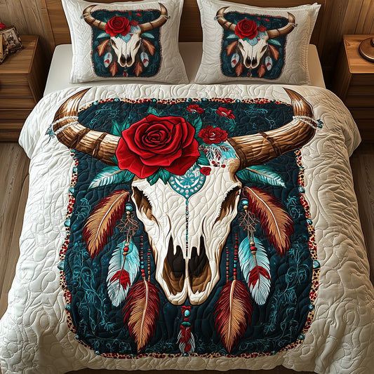Mystic Native Longhorn 3-Piece Quilted Bedding Set GFTOHD3431
