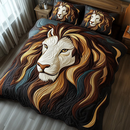 Vintage Majestic Lion 3-Piece Quilted Bedding Set GFTOHD3473