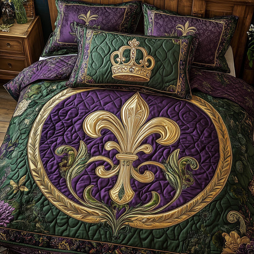 Fleur de lis 3-Piece Quilted Bedding Set GFTOHD3582