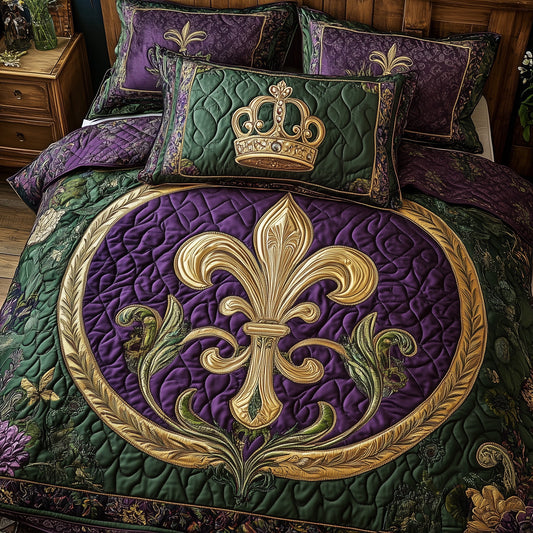 Fleur de lis 3-Piece Quilted Bedding Set GFTOHD3582