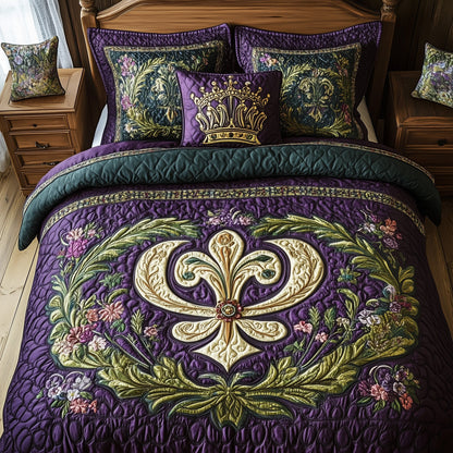 Fleur de lis 3-Piece Quilted Bedding Set GFTOHD3589