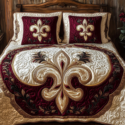 Fleur de lis 3-Piece Quilted Bedding Set GFTOHD3708