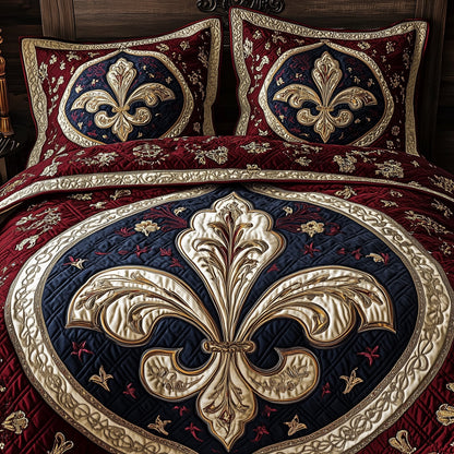 Fleur de lis 3-Piece Quilted Bedding Set GFTOHD3710