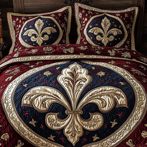 Fleur de lis 3-Piece Quilted Bedding Set GFTOHD3710