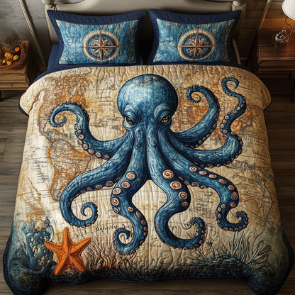 Mistic Octopus 3-Piece Quilted Bedding Set GFTOHD3882