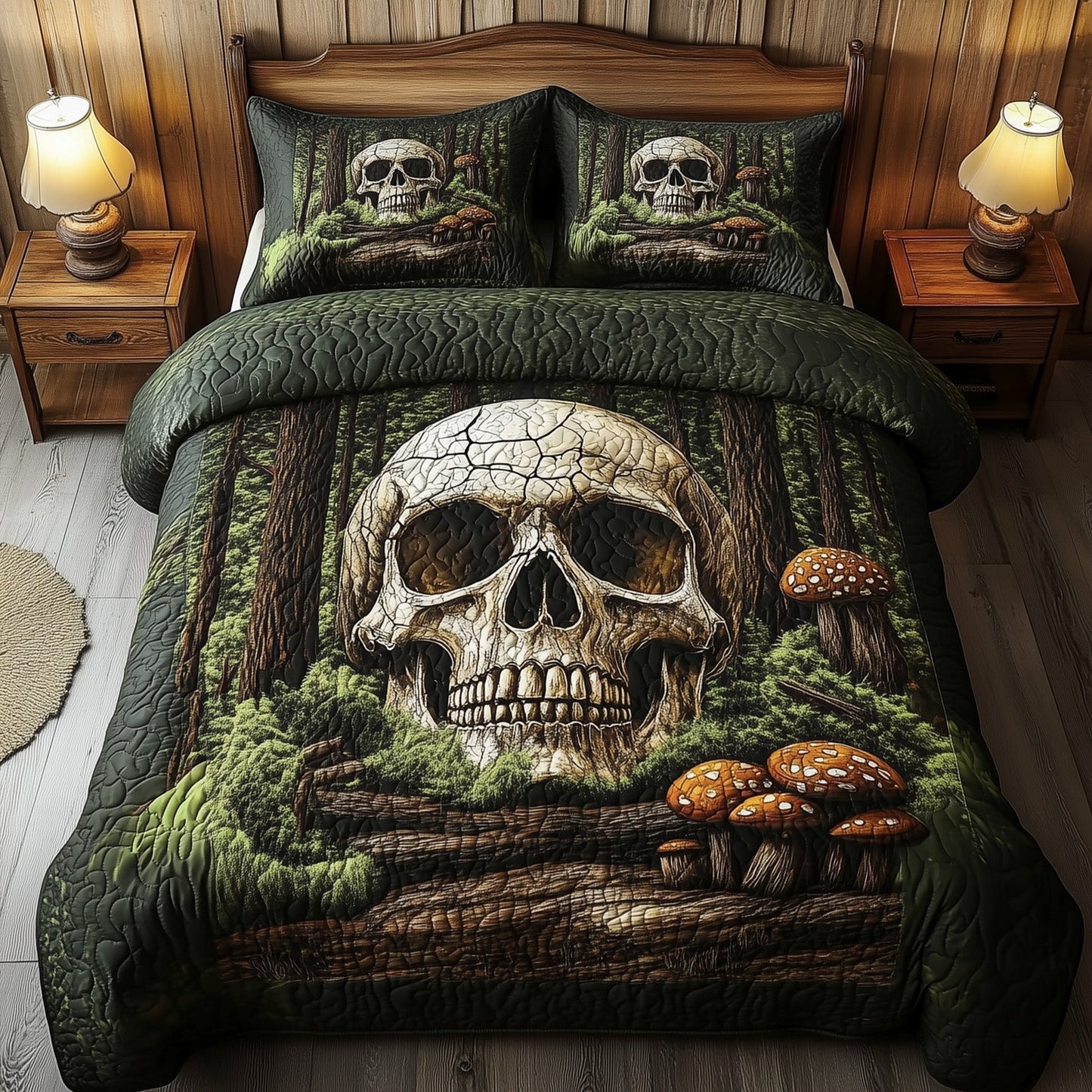 The Skull of Time 3-Piece Quilted Bedding Set GFTOHD3911