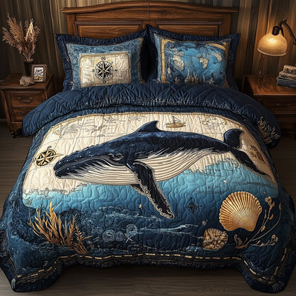 Deep Sea Serenity 3-Piece Quilted Bedding Set GFTOHD3971