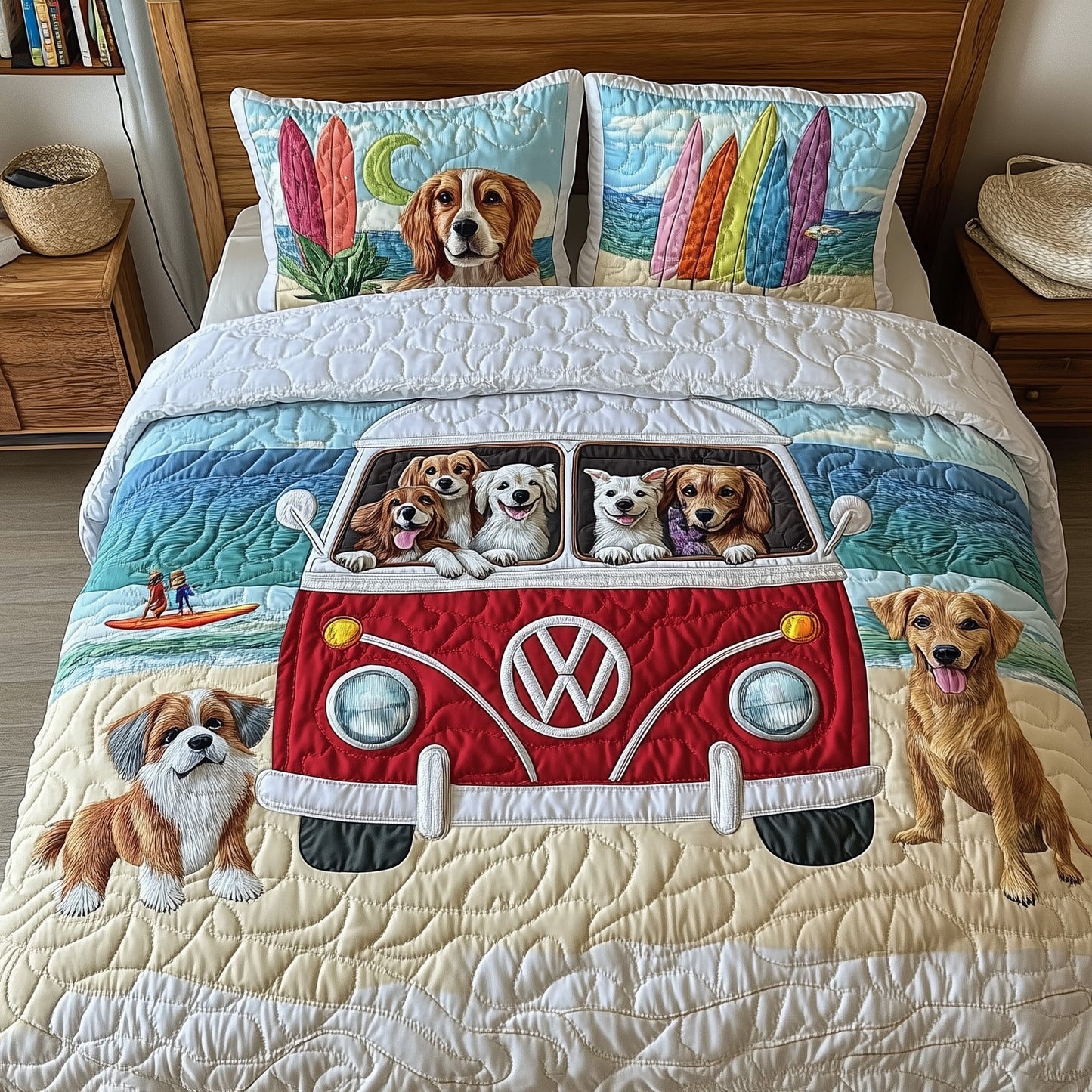 The Ultimate Dog Vacation 3-Piece Quilted Bedding Set GFTOHD4251