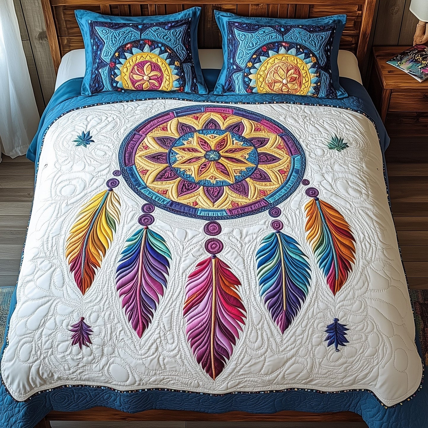 Mandala Dreamcatcher 3-Piece Quilted Bedding Set GFTOHD4499