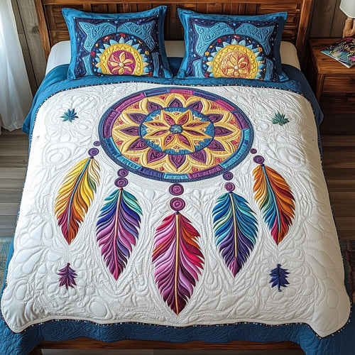 Mandala Dreamcatcher 3-Piece Quilted Bedding Set GFTOHD4499