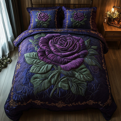 Elegance Rose 3-Piece Quilted Bedding Set GFTOHD4701