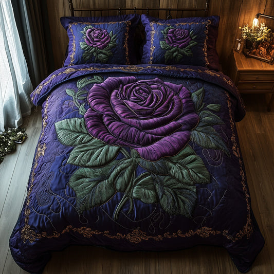 Elegance Rose 3-Piece Quilted Bedding Set GFTOHD4701