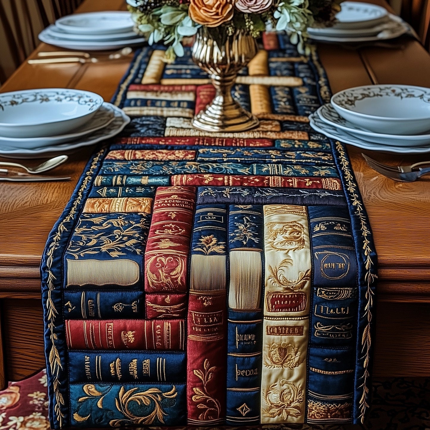 Vintage Books Quilted Table Runner GFTOHD4939