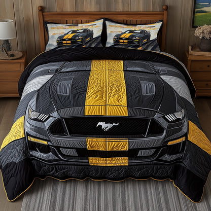 Vintage Mustang 3-Piece Quilted Bedding Set GFTOHD5048
