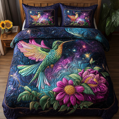 Stellar Hummingbird 3-Piece Quilted Bedding Set GFTOHD5190