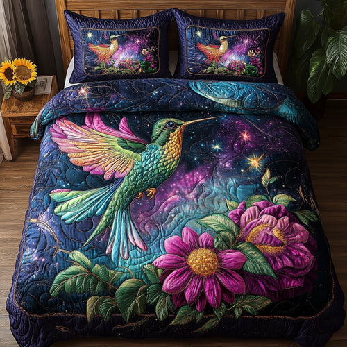 Stellar Hummingbird 3-Piece Quilted Bedding Set GFTOHD5190