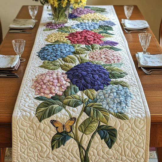 Blooming Hydrangea Paradise Quilted Table Runner GFTOHD5266