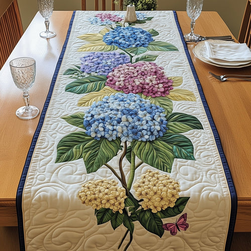 Elegance Hydrangeas Quilted Table Runner GFTOHD5291