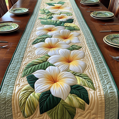 Tropical Plumeria Quilted Table Runner GFTOHD5607