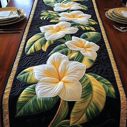 Tropical Plumeria Quilted Table Runner GFTOHD5613