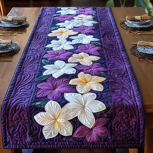 Tropical Plumeria Quilted Table Runner GFTOHD5615