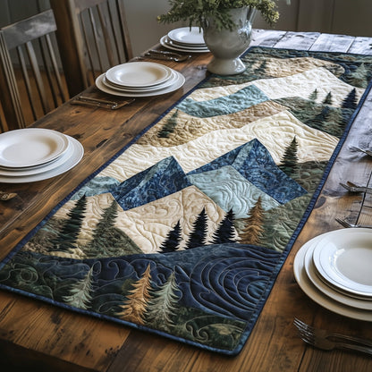 Peaceful Mountain Forest Quilted Table Runner GFTOHD5705