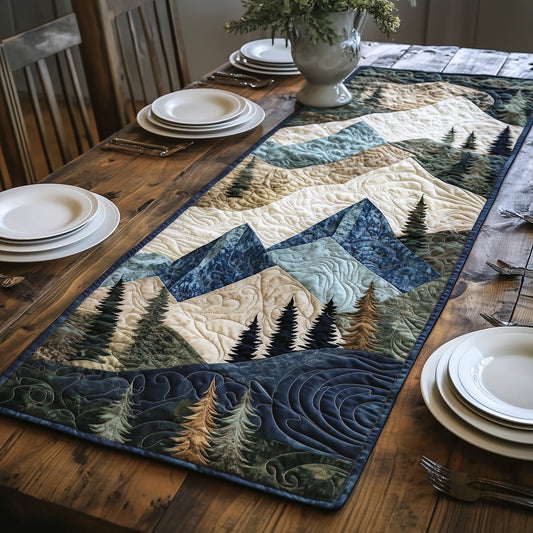 Peaceful Mountain Forest Quilted Table Runner GFTOHD5705