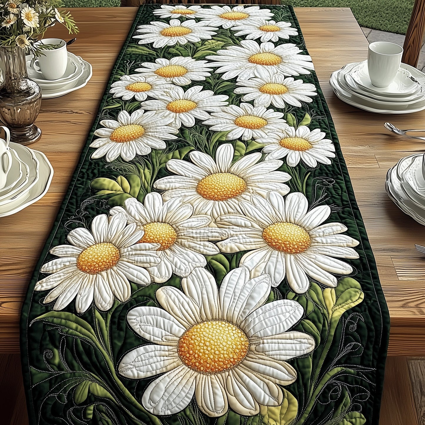 Daisy Meadow Bliss Quilted Table Runner GFTOHD5870