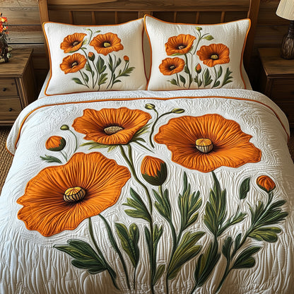 The Golden State Flower 3-Piece Quilted Bedding Set GFTOHD6098