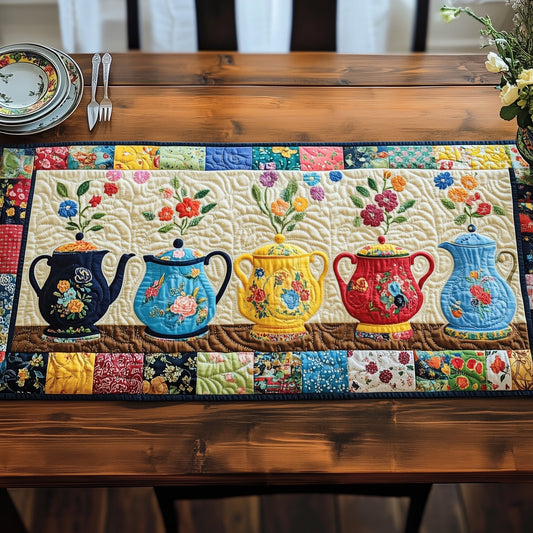 Teapot Collection Quilted Table Runner GFTOHD6201