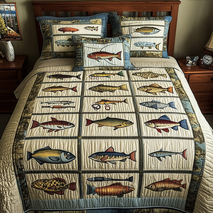 Fishing Adventure 3-Piece Quilted Bedding Set GFTOHD6453