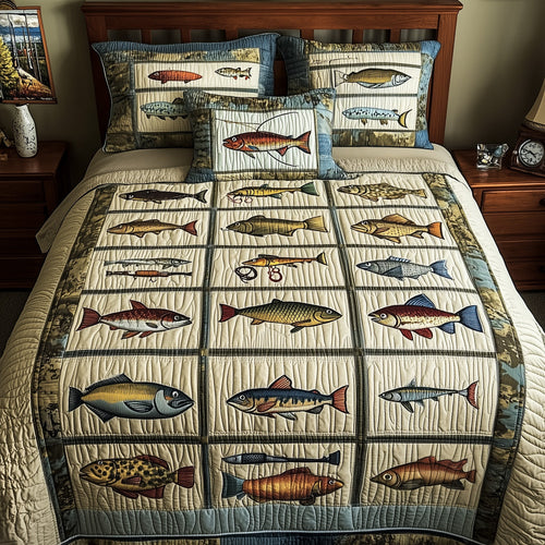 Fishing Adventure 3-Piece Quilted Bedding Set GFTOHD6453