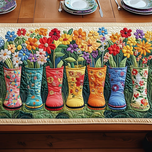 Garden Boot Delight Quilted Table Runner GFTOHD6522