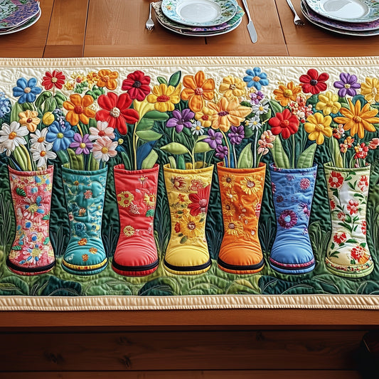 Garden Boot Delight Quilted Table Runner GFTOHD6522