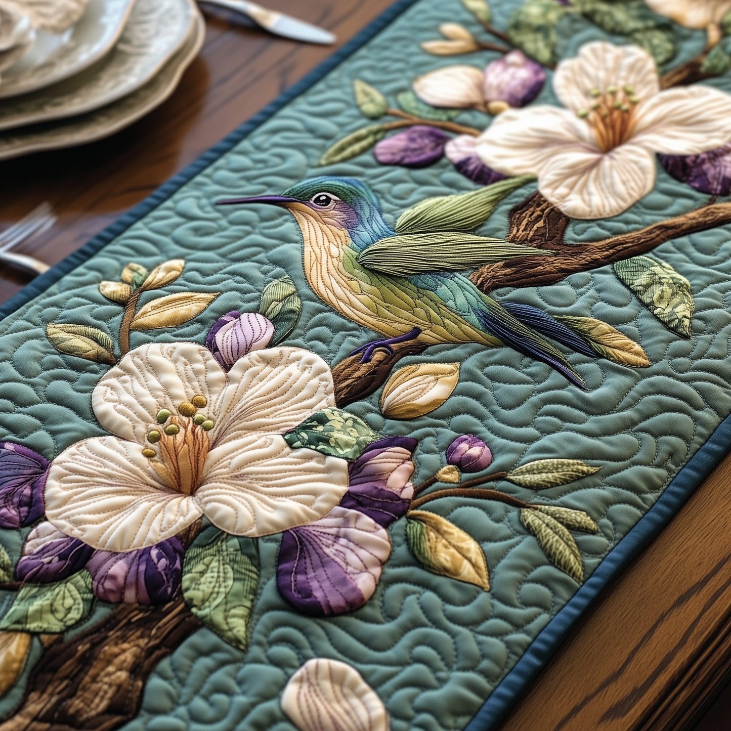 Hummingbird Paradise Quilted Table Runner GFTOHD6559