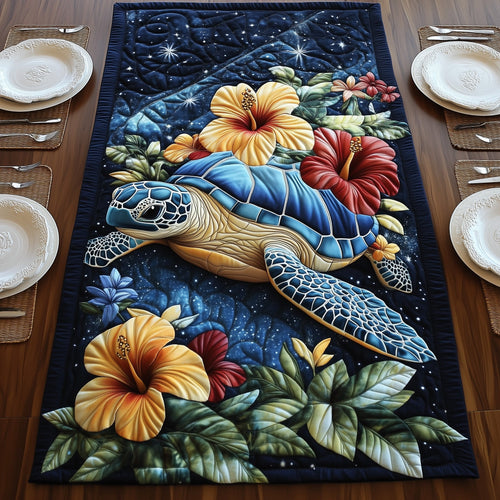 Celestial Bloom Turtle Quilted Table Runner GFTOHD6608