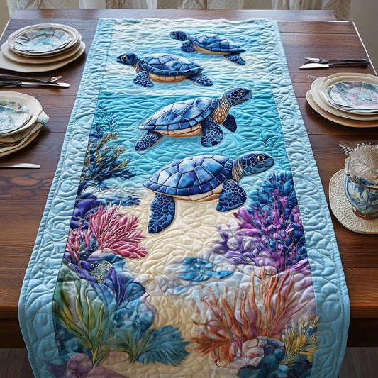 Tropical Turtle Dreams Quilted Table Runner GFTOHD6613