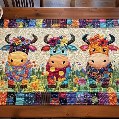 Floral Moo Parade Quilted Table Runner GFTOHD6725