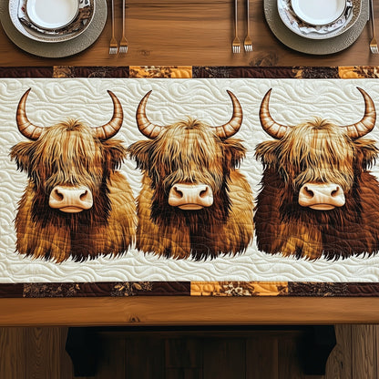 Fluffy Highland Moo Quilted Table Runner GFTOHD6747
