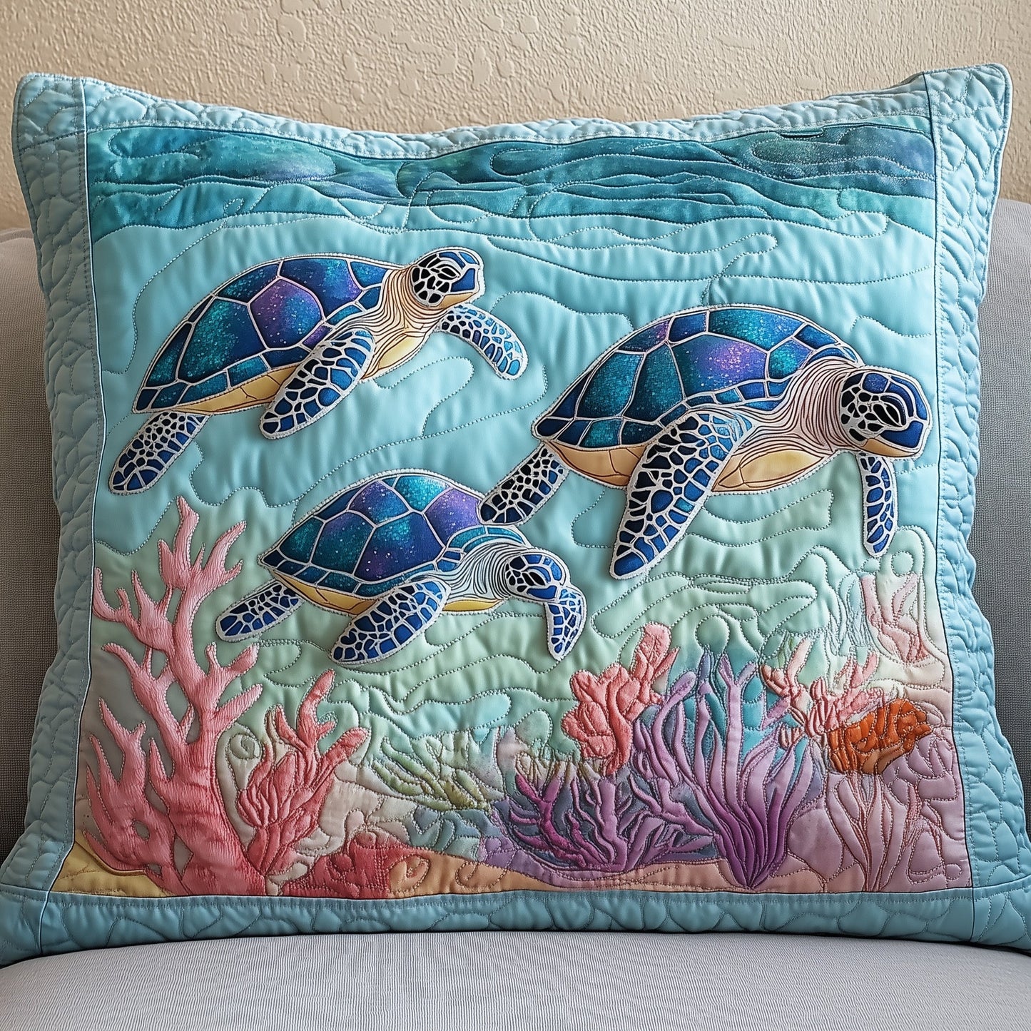 Tropical Turtle Dreams Quilted Pillow Case GFTOHD6770