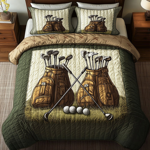 Golfer Dreams 3-Piece Quilted Bedding Set GFTOHD7223