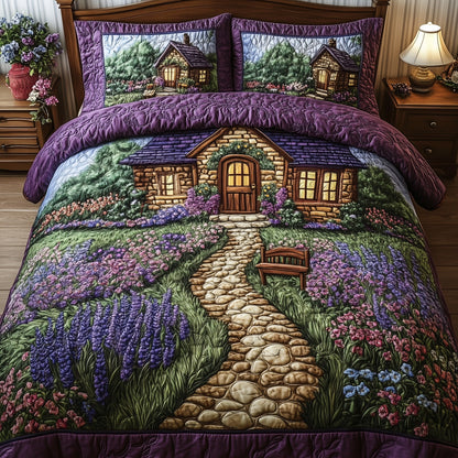 Lavender Lane Cottage 3-Piece Quilted Bedding Set GFTOHD7286