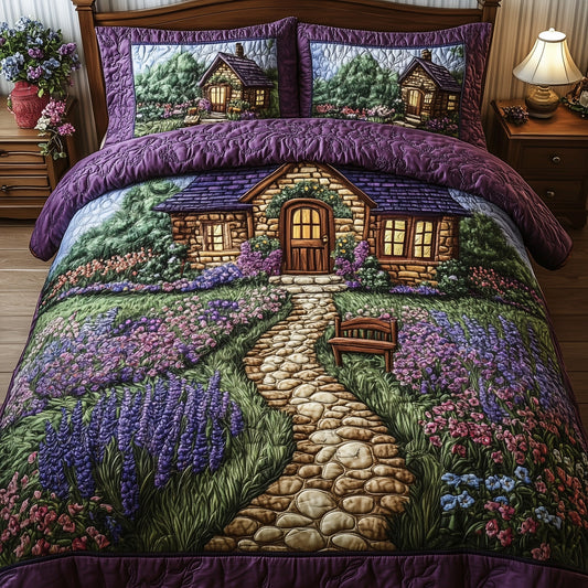 Lavender Lane Cottage 3-Piece Quilted Bedding Set GFTOHD7286