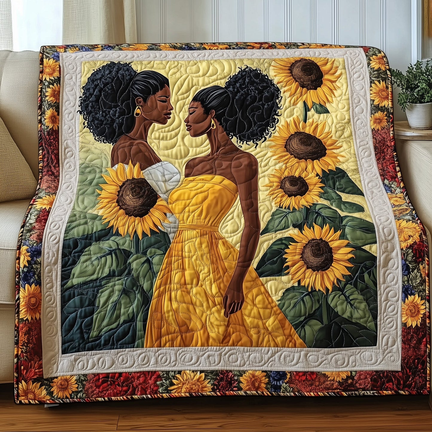 Sunflower Queens Quilted Blanket GFTOHD7351