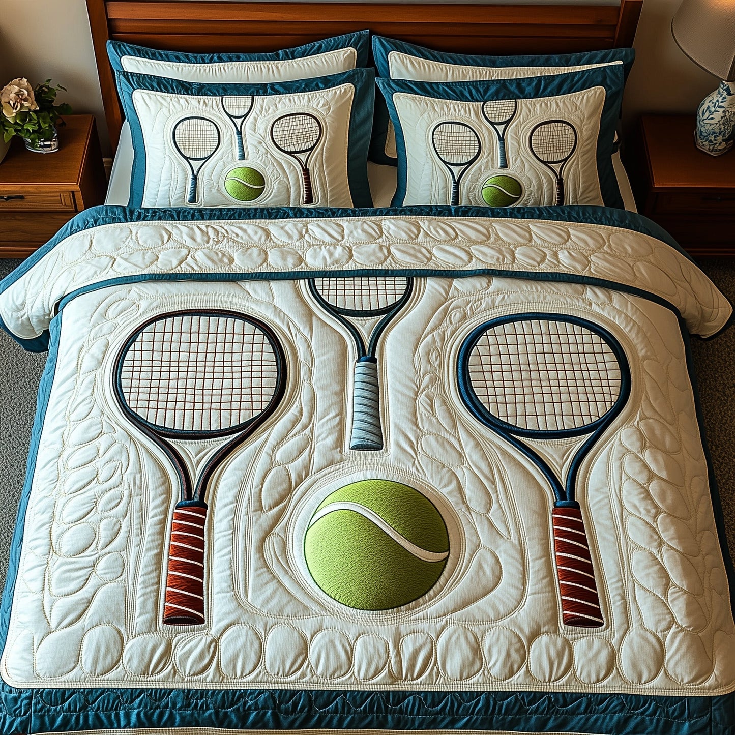 Tennis Time 3-Piece Quilted Bedding Set GFTOHD7416