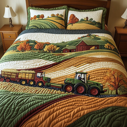 Golden Farm Fields 3-Piece Quilted Bedding Set GFTOHD7556