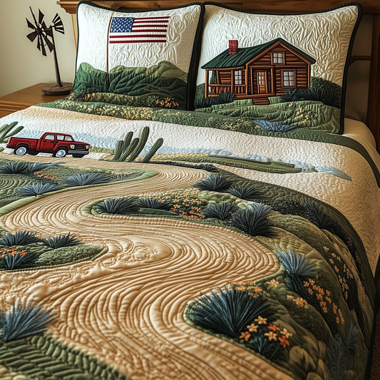 Texas Heritage Land 3-Piece Quilted Bedding Set GFTOHD7694